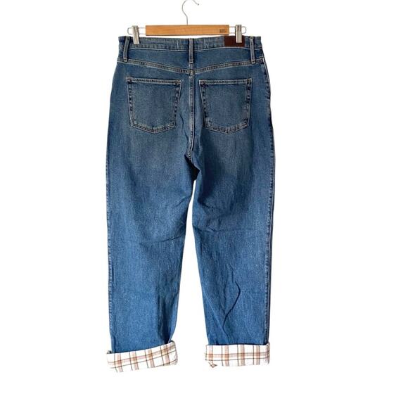 Abercrombie & Fitch Ultra High Rise Dad Jeans Flannel Trim size 31 - Picture 6 of 8
